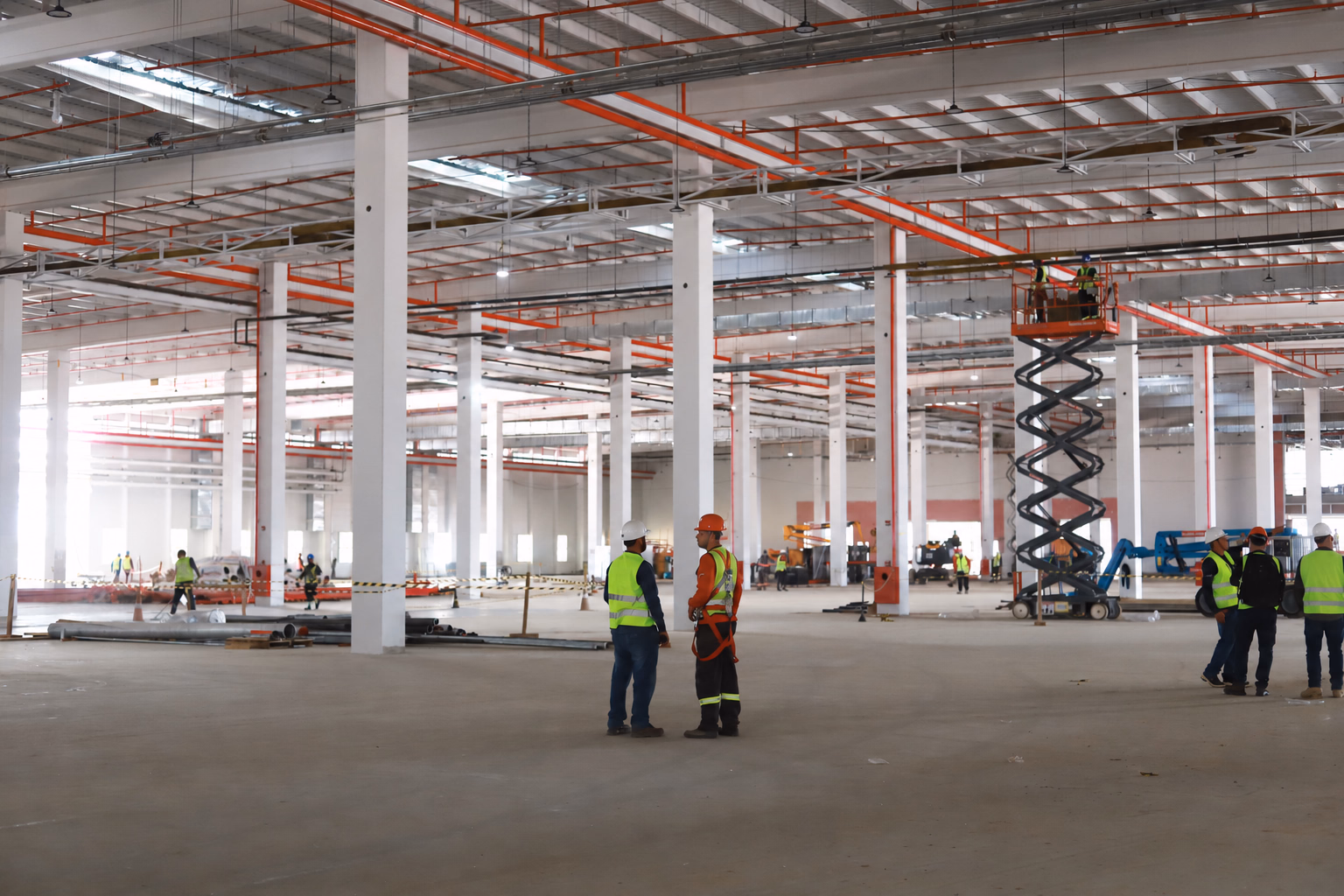 Estrutura de campo em obra industrial da SWB